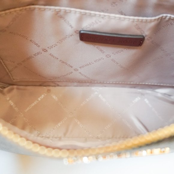 Michael Kors Jet Set Travel Small Crossbody Bag Tech Attached MK Brown Merlot - Picture 8 of 10